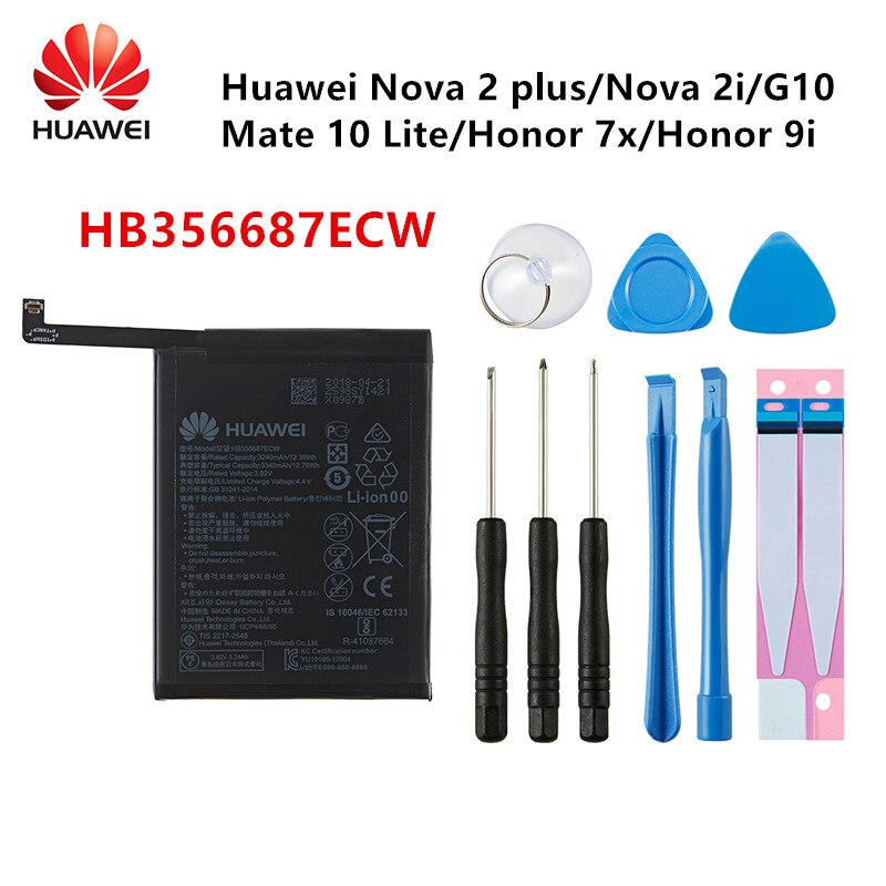 Original Huawei batería para HUAWEI Mate 9/Mate9 Pro/10/10 Pro /P20/P20 Pro/honor 8 9 10 Nova/Nova 2/Nova 2 Plus/Nova 3