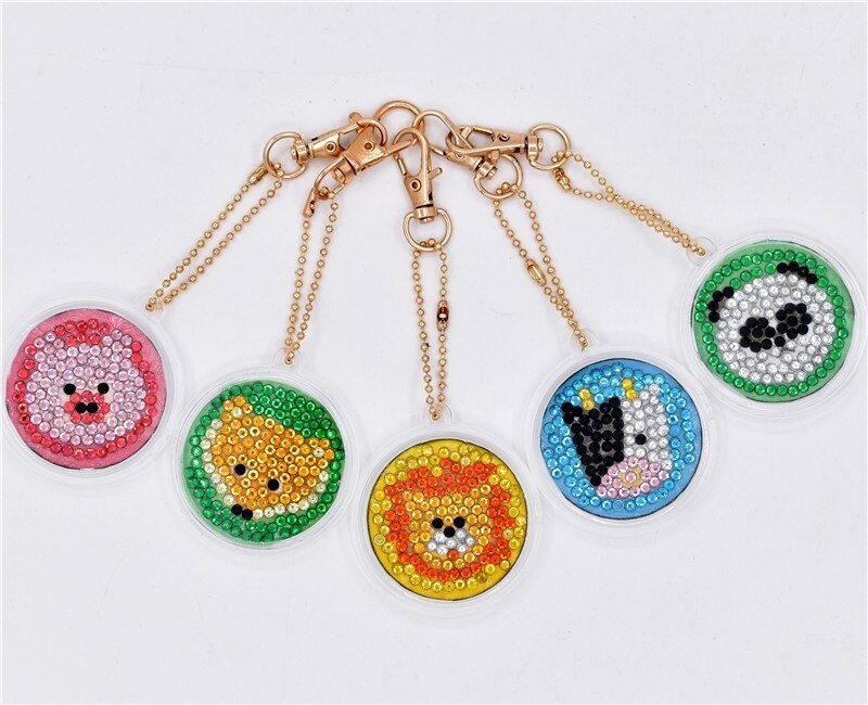 HUACAN porte-clés de bijoux peinture diamant | broderie diamant, sac de dessin animé, décorations bricolage, pour main: YSK13