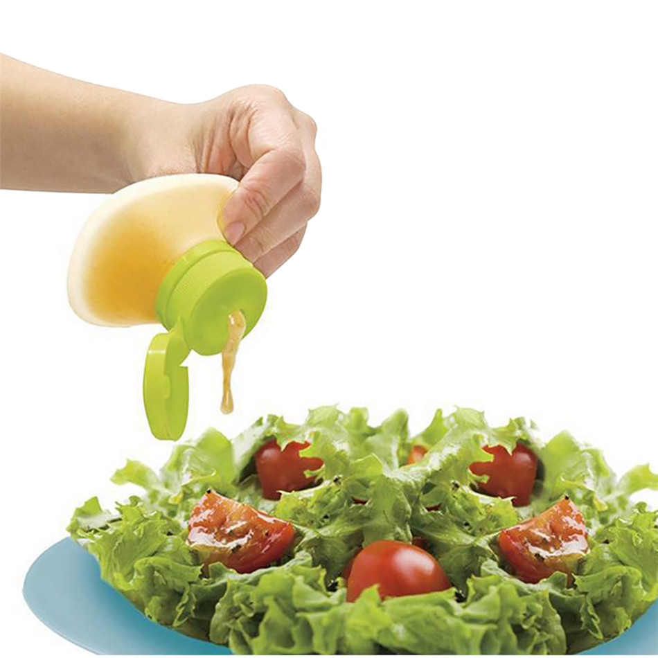Ttlife mini salatdressing presse flaske silikone sauce krukker til ketchup sennep mayonnaise krydderi dispenser frokost