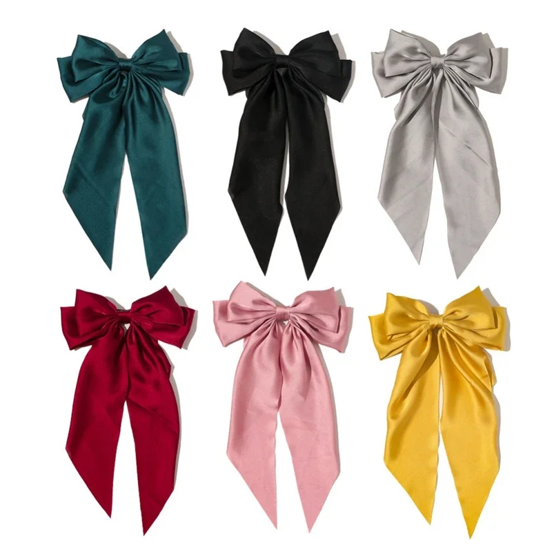 Épingle à cheveux à grand nœud pour femmes et filles, bandes de sauna coréennes, barrettes à gros nœud papillon, pince à queue de cheval pour document solide, accessoires pour cheveux de mariage
