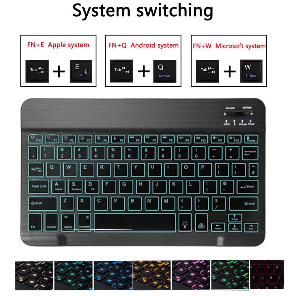 Tablet Keyboard Case for Samsung Galaxy Tab A 10.5 SM-T590 SM-T595 - Leather Cover with Bluetooth Keyboard & Stylus