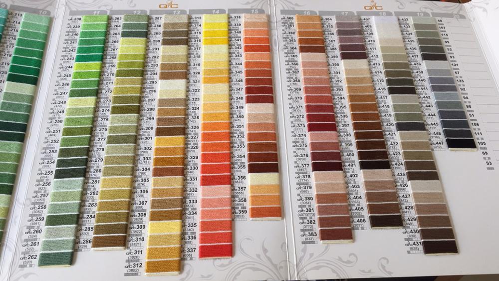 QC cross stitch floss thread color card chart sample book