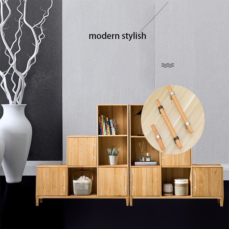 Simple Solid Wood Drawer Handle European Style Anti-collision Hardware Cabinet Door Wardrobe Door Handle