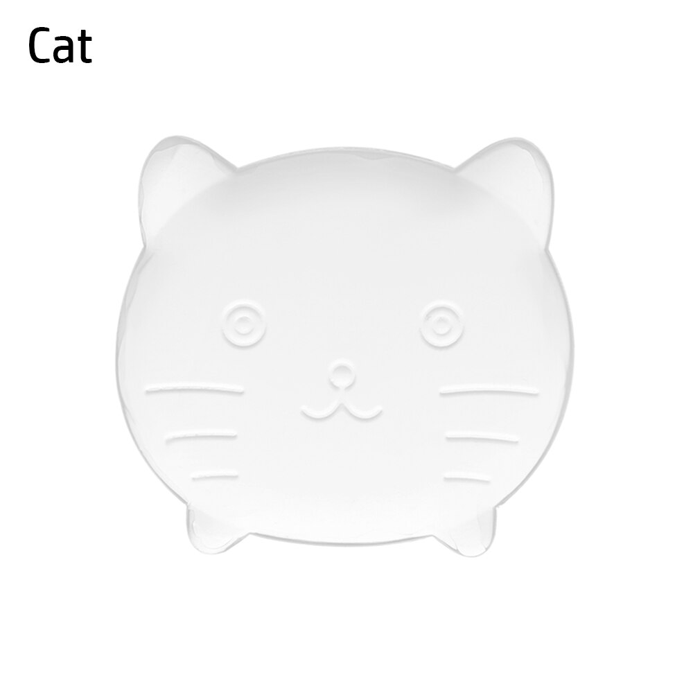 Transparent PU Door Stoppers Wall Protection Safety Shock Absorber Door Handle Bumpers Security Cartoon Waterable Wall Protector: Cat