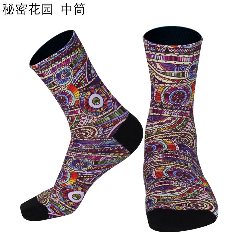 Pro team men women 3D printin cycling socks MTB bike socks Breathable Road Bicycle Sock Outdoor Sports Socks: huayuan