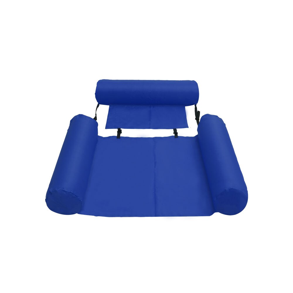 Colchón de natación reclinable, cama de salón, hamaca de agua, cojín flotante inflable para dormir, silla de cama, EN LA Piscina de anillo de natación marina: blue