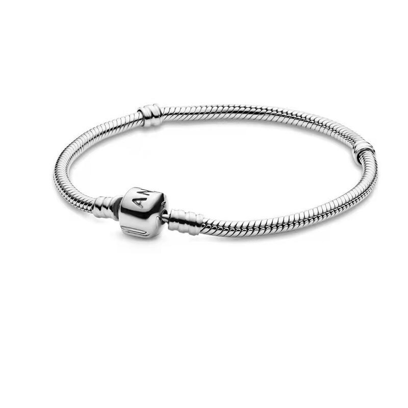 Femm Bracelet 925 Sterling Silver Heart Snake Chain Bracelet For Women Fit Original Pamura Charm Beads Jewelry