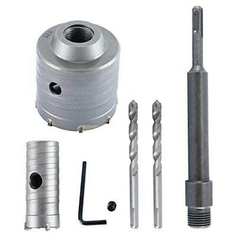 65mm+30mm SDS Plus Shank Hole Saw Cutter silver Drill Bit Stone Wall