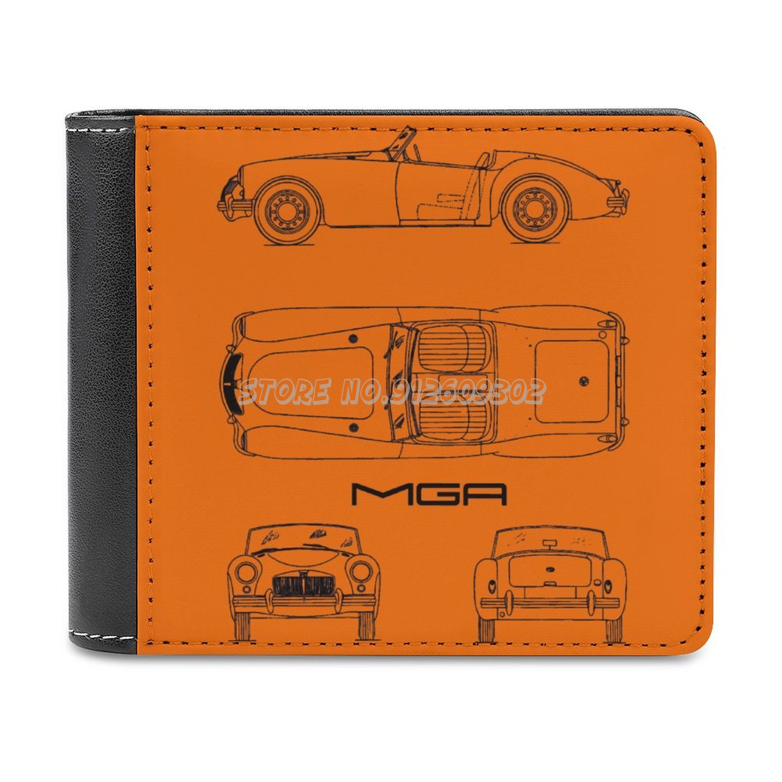 MGA Sport Auto Blaupause männer Brieftasche Leder Geldbörse Halter Kreditkarte Kurze Brieftasche Mga Mg Mg Auto Auto Autos klassische Auto Vintage C: Default Title