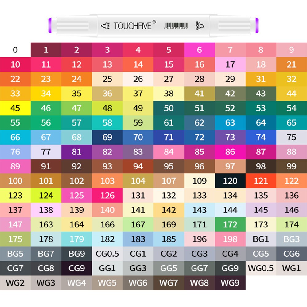 Optioneel Touchfive Schetsen Markers Dual Tips Olie Gebaseerd Professionele Art Marker Voor Tekening Manga Alcohol Aquarel Markers: TouchFive 1pc