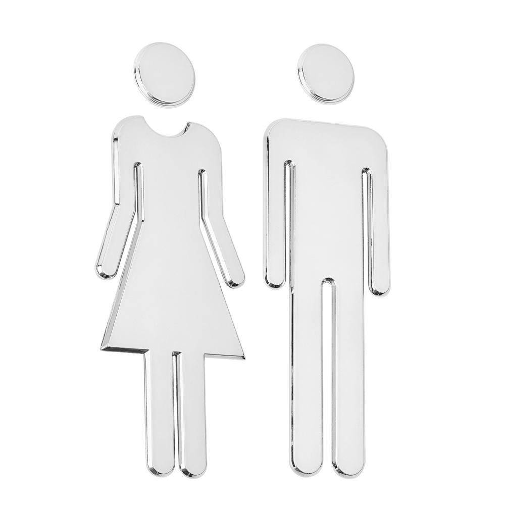 Black Gold Color Toilet Sign Plate Brass Wash Room Door Wall Label Sticker Wc Holder Signage Board: Rose Golden