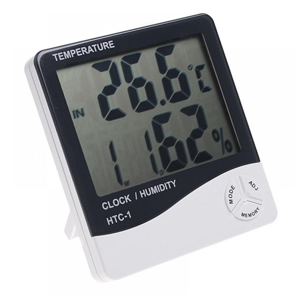 HTC-1 Lcd Digitale Temperatuur Vochtigheid Meter Indoor Outdoor Hygrometer Thermometer Weerstation Wekker