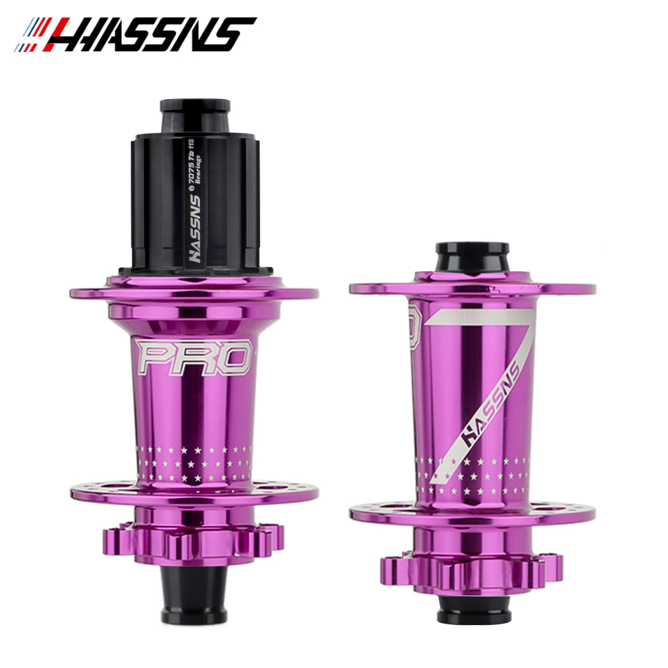 HASSNS PRO7 Eje pasante para bicicleta de montaña SHIMANO, 24/32 agujeros, radios j-bend, 12x142, HG/XD/MS, 4 piezas, rodamiento sellado