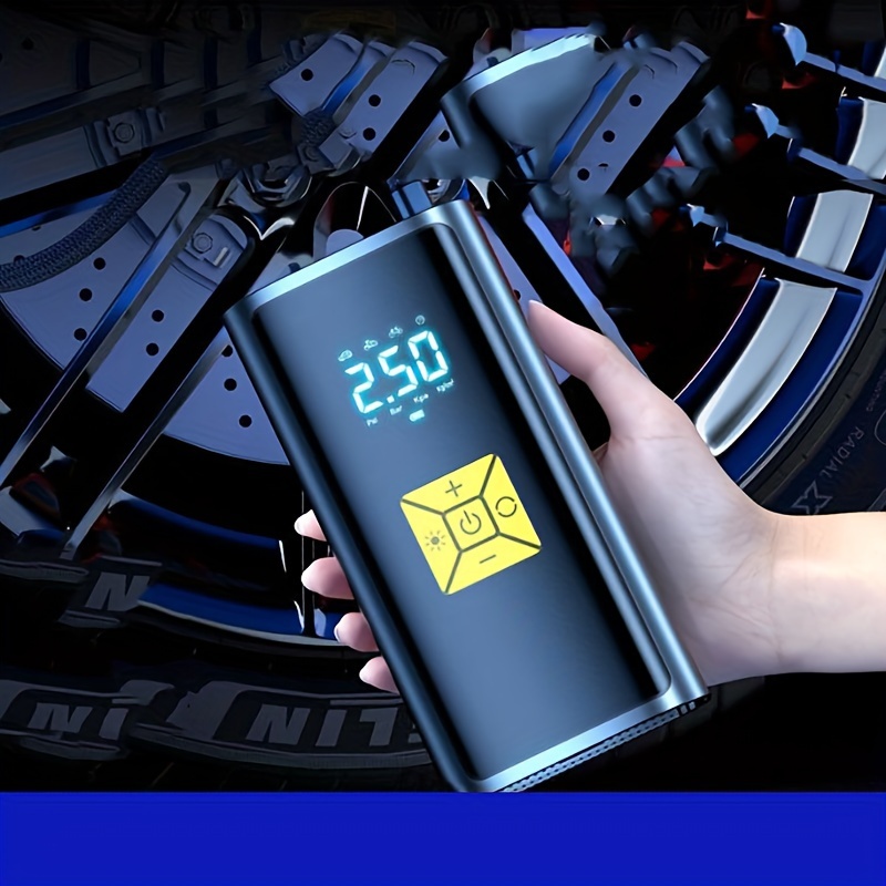 Wireless car air compressor electric tire inflation pump suitable for motorcycle, bicycle, boat, car tire ball