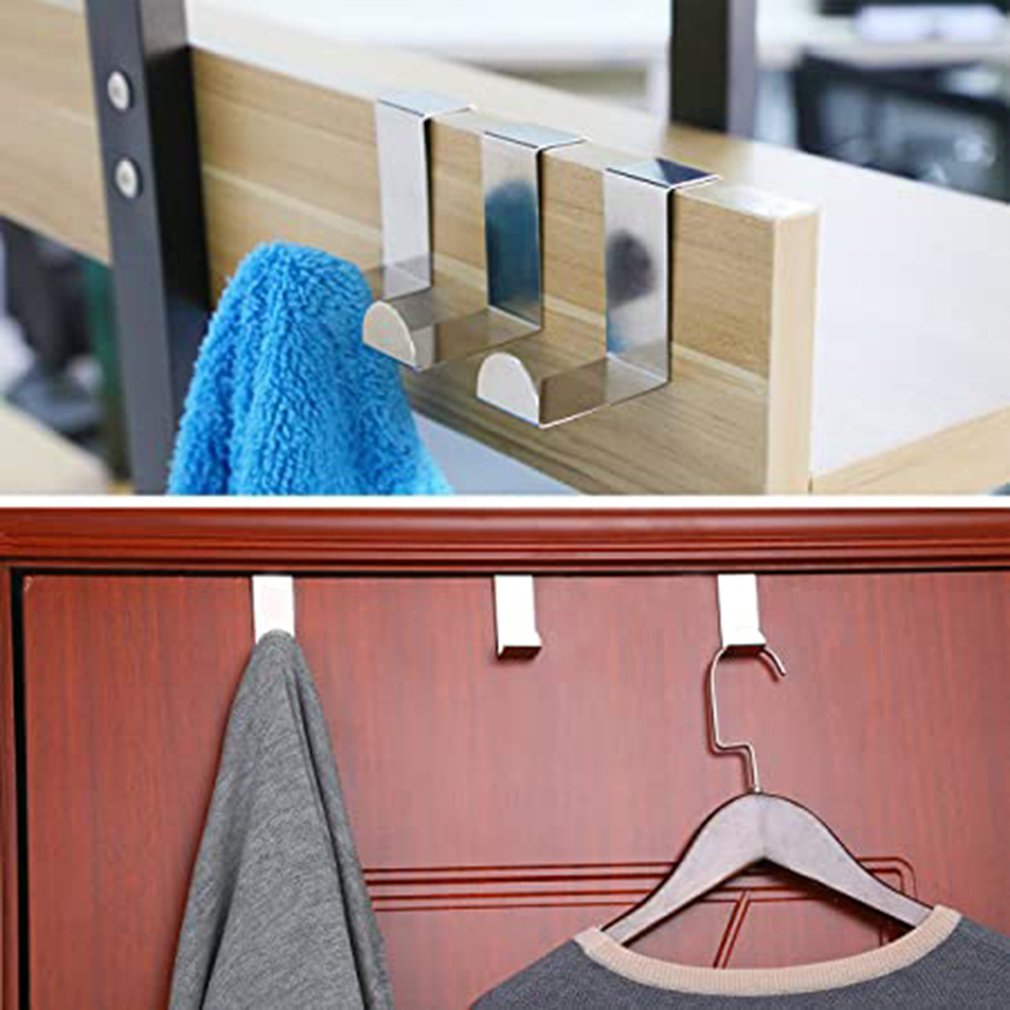4Pcs Rvs Materiaal Z-Vormige Haak Deur Achter Kastdeur Dual-Purpose Haak Praktische Creatieve haak