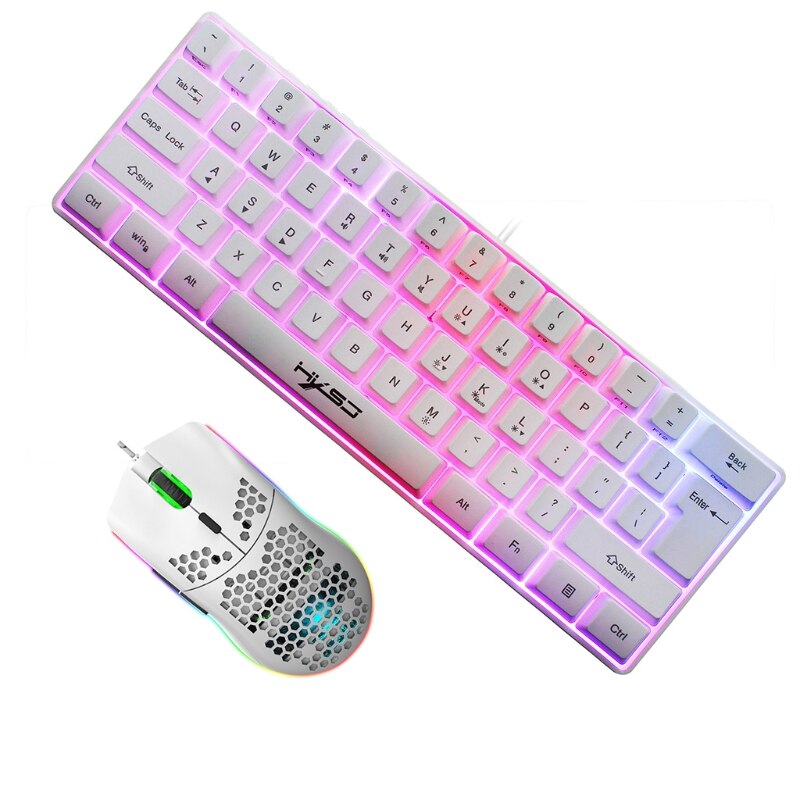 Changing Backlight Wired Mechanical Keyboard Mouse Set for Desktop Computer Game