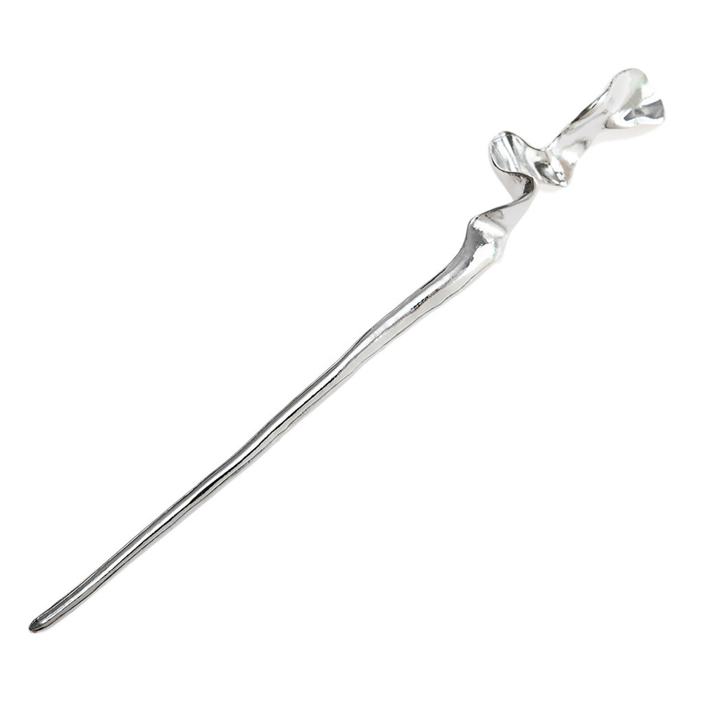 Nowa szpilka pałeczki do włosów minimalistyczna duża perła Trendy Punk metalowe do włosów akcesoria nakrycia głowy fryzura dla kobiet biżuteria H048: Platerowane w kolorze black gun