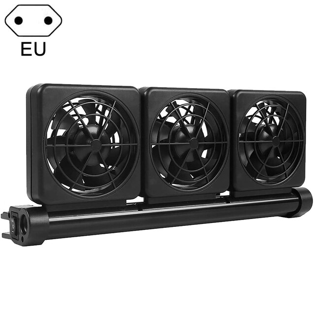 Aquarium Fish Tank Cooling Fan System Chiller Control Reduce Water Temperature 1/2/3/4 Fans Set Cooler Low Noise Chiller Fan: EU 3 Fan