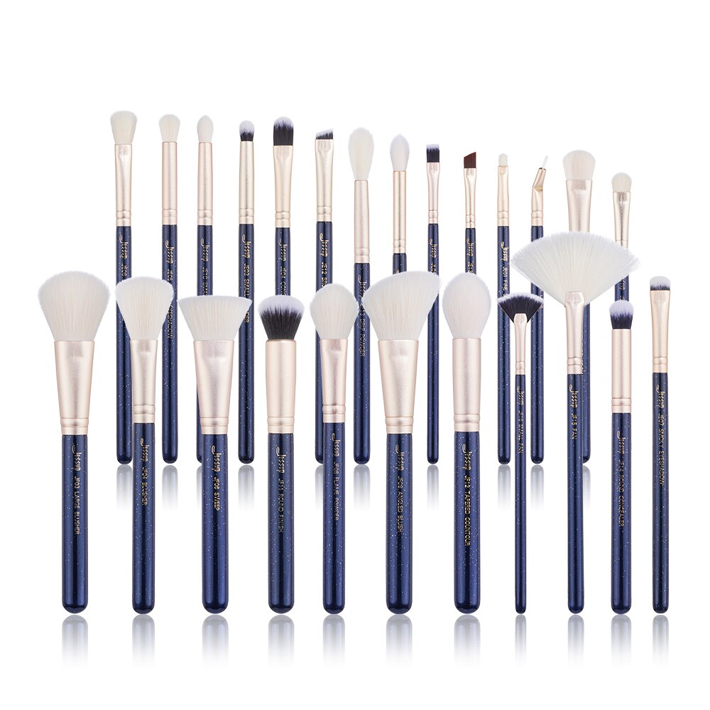 Jessup-Juego de brochas de maquillaje, resaltador de base , delineador de ojos, mezcla de pinceles, 25 uds. De soplo de melocotón/oro rosa: G2-T490 (25PCS)