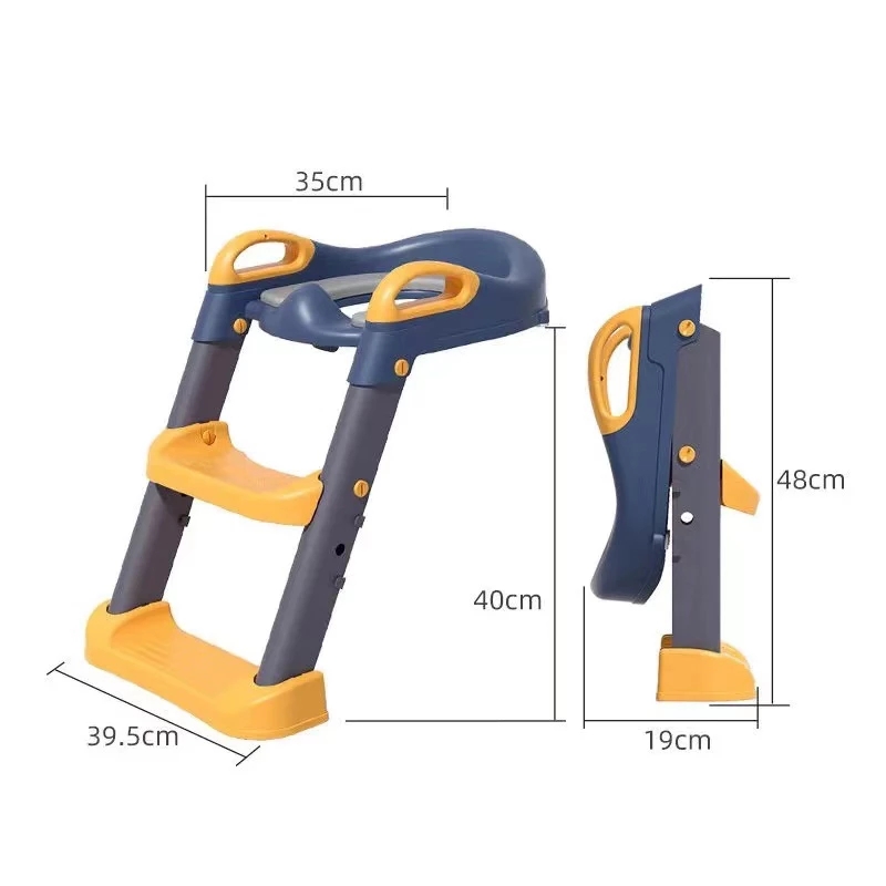 Toilet Ladder Folding Children&#39;s Potty Training Toilet Baby Seat Urinal Chair With Adjustable Step Stool Ladder Comfortable Safe