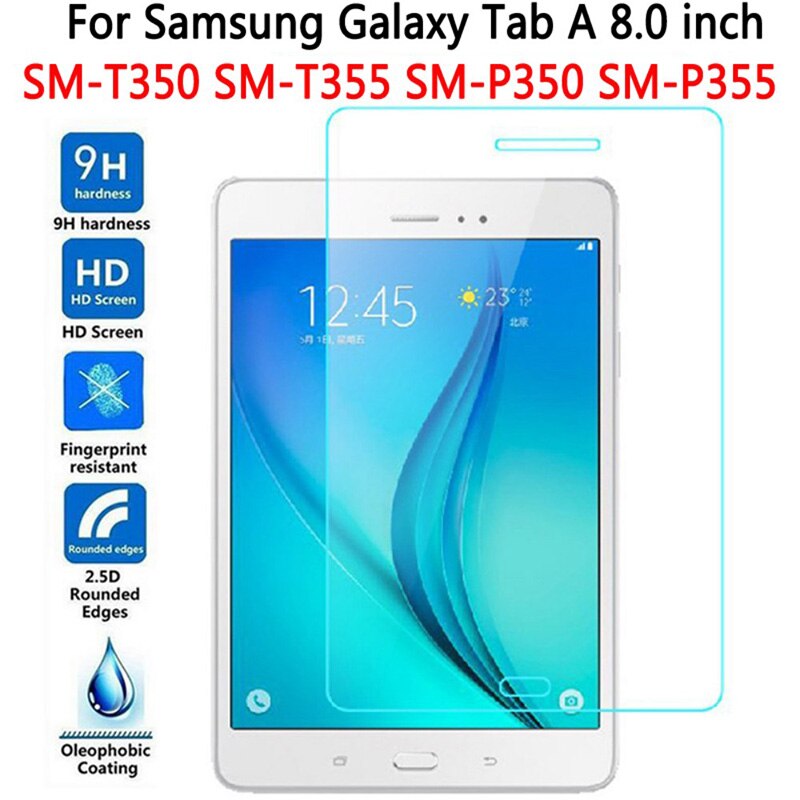 Hd Screen Protector Voor Samsung Galaxy Tab Een 8.0 T350 T355 8 Inch Gehard Glas Tablet Beschermende Film Hardheid Anti-Explosie