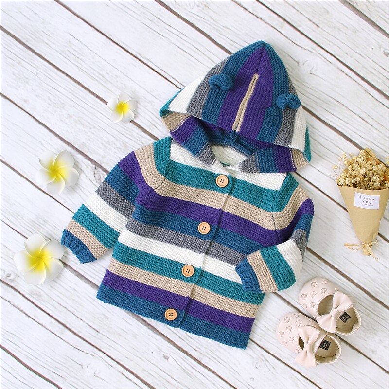 Outono crianças menino meninas topos camisa 2020 novo bebê meninos listrado roupas de algodão crianças cardigan 0-24m