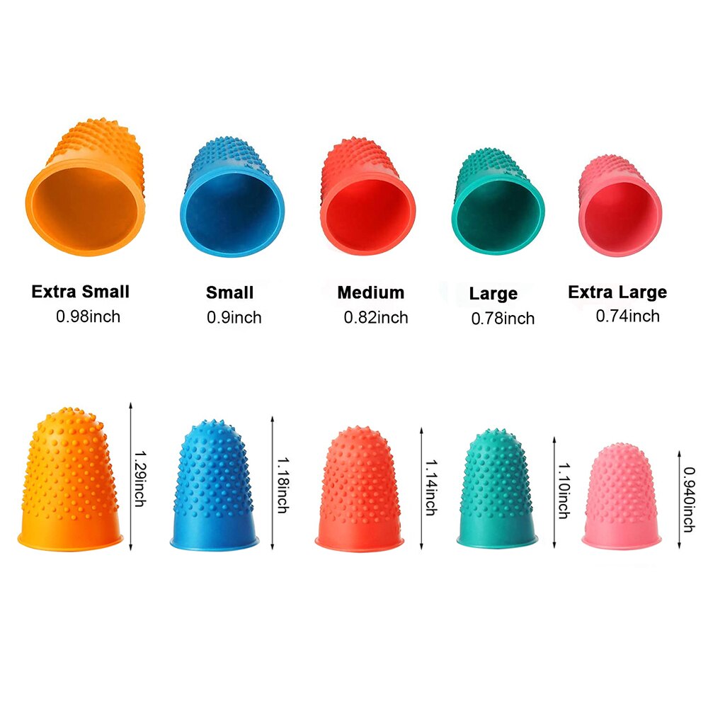 5/10 pz ditale in gomma per cucire protezione per le dita in Silicone ferri da maglia fatti a mano trapuntatura accessori artigianali strumenti di cucito fai da te