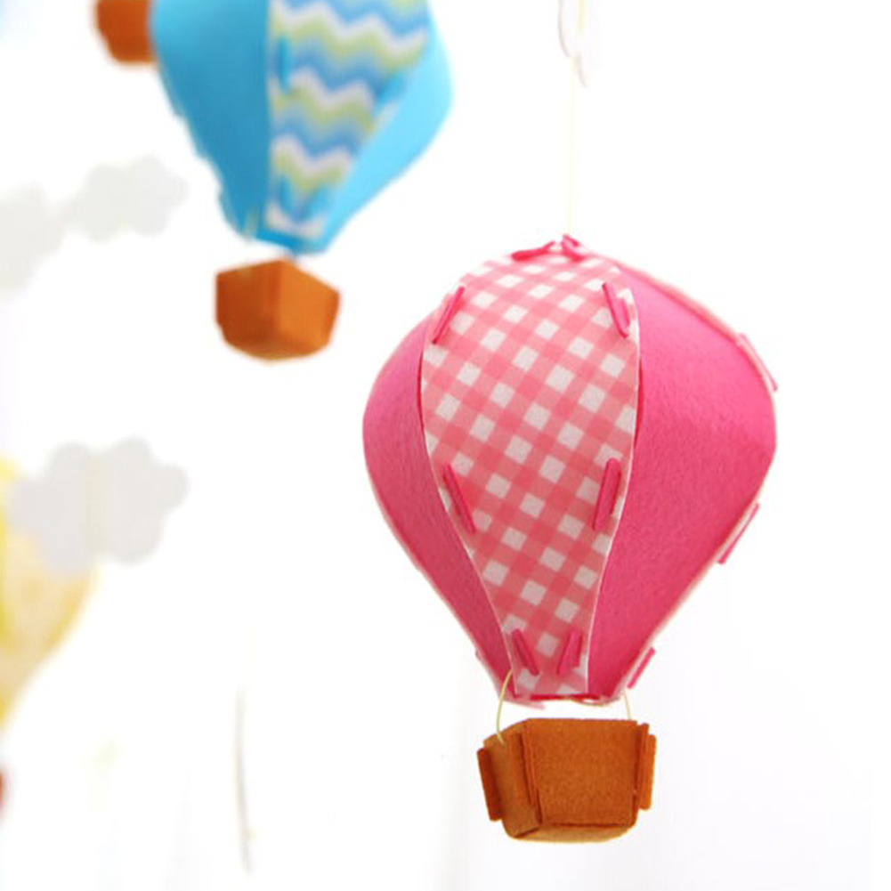 Decoración de globos de aire , guirnalda colgante de fieltro en 3D para el aula infantil, decoración para de cumpleaños o de bienvenida (amarillo)