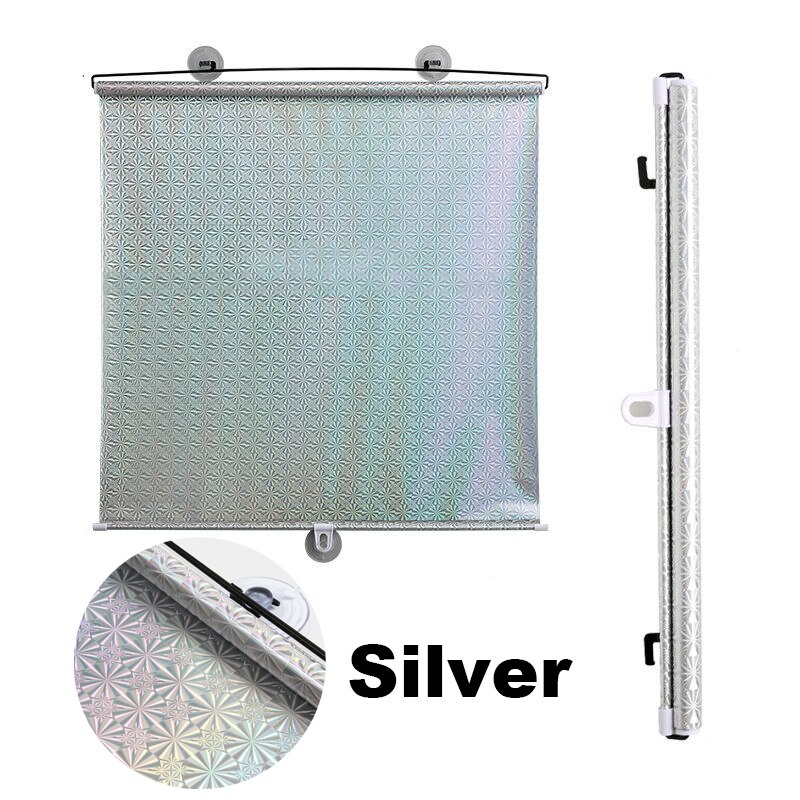 Rolgordijnen Zuignap Zonnescherm Verduisteringsgordijn Auto Slaapkamer Keuken Kantoor Venster Zonwering Gordijnen Nail-Gratis: Zilver / 40cm x 125cm