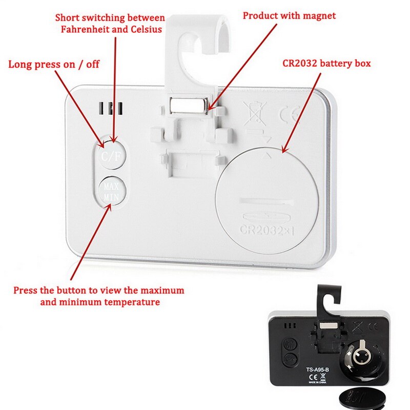 1pcs LCD Digital Thermometer For Freezer Temperature Waterproof Refrigerator Fridge Thermometer Freezer Electronic Thermometer