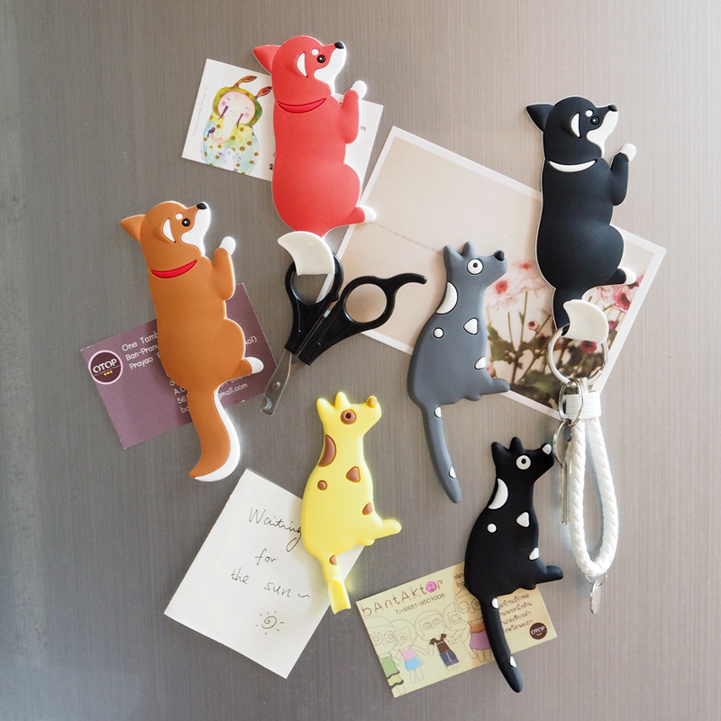 Imanes de nevera con dibujos de animales para cocina, gancho fuerte magnético de PVC, con forma de cadena, cola flexible, almacenamiento, 1 unidad