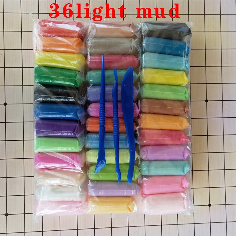 Bunte licht Weichen ton kind DIY schleim charms Luft Trocknen Polymer Plastilin Sicher schleim liefert Licht Ton Kinder Spielzeug spielen doh: 36light