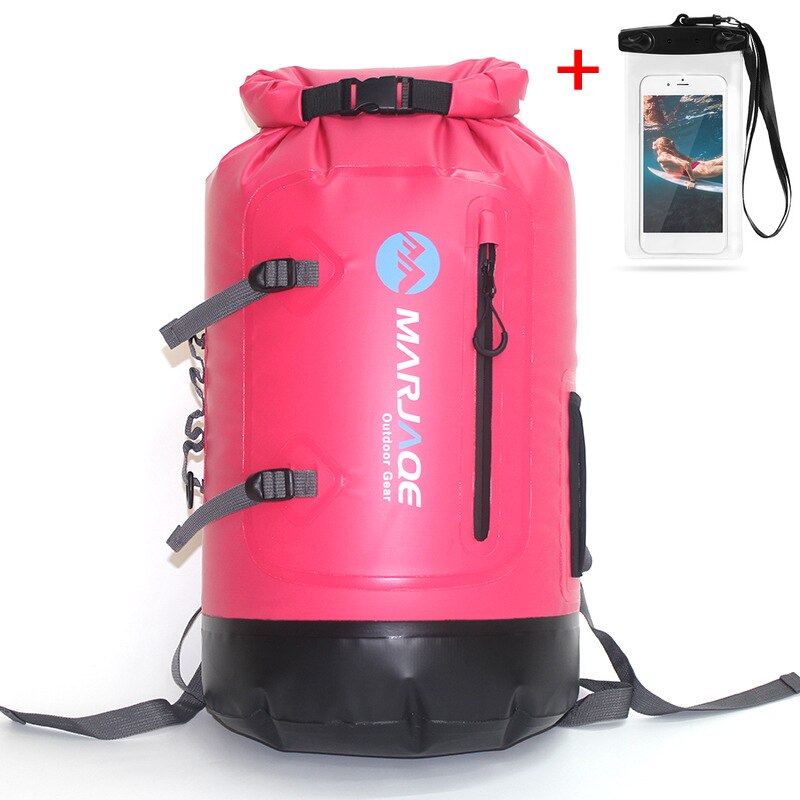 30l waterdichte droge tassen anti-aging ipx 6 zwemrugzakken met oprolbare bovenkant strandtas duikkajakzak 500d pvc-gaasdoekmateriaal: 30l roze