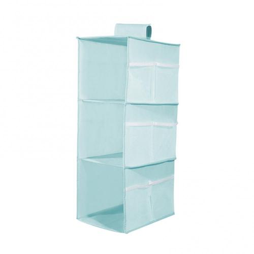 Organizadores colgantes de tela Oxford duraderos, estante de almacenamiento lavable, multicapa, plegable, organizador de ropa: Blue 3 Layer