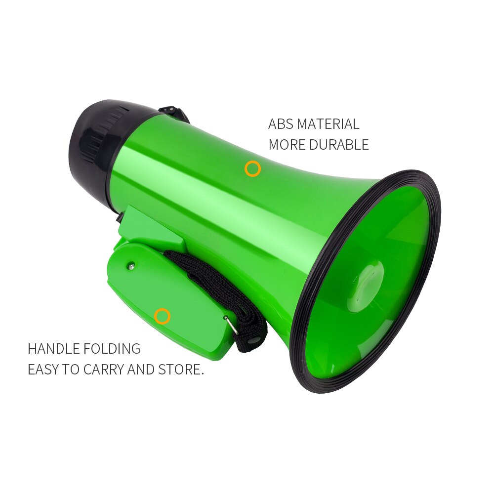 Megafono portatile a mano da 25 Watt Bullhorn con sirena altoparlante registratore di tromba guida turistica altoparlanti microfono altoparlante