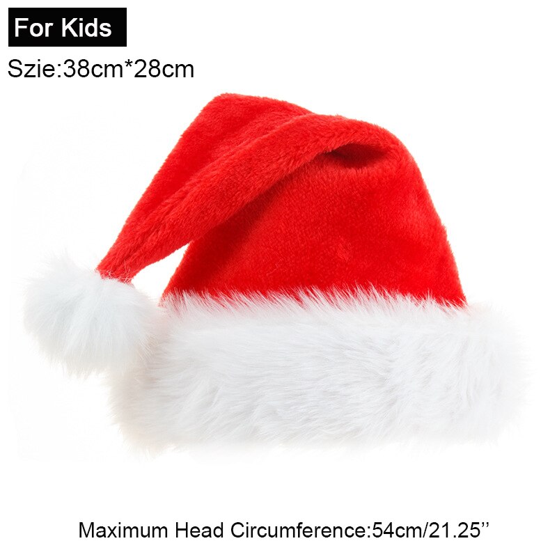 Navidad nouvel an épais en peluche noël épais chapeau enfants décorations de noël pour la maison père noël hiver de: For Kids