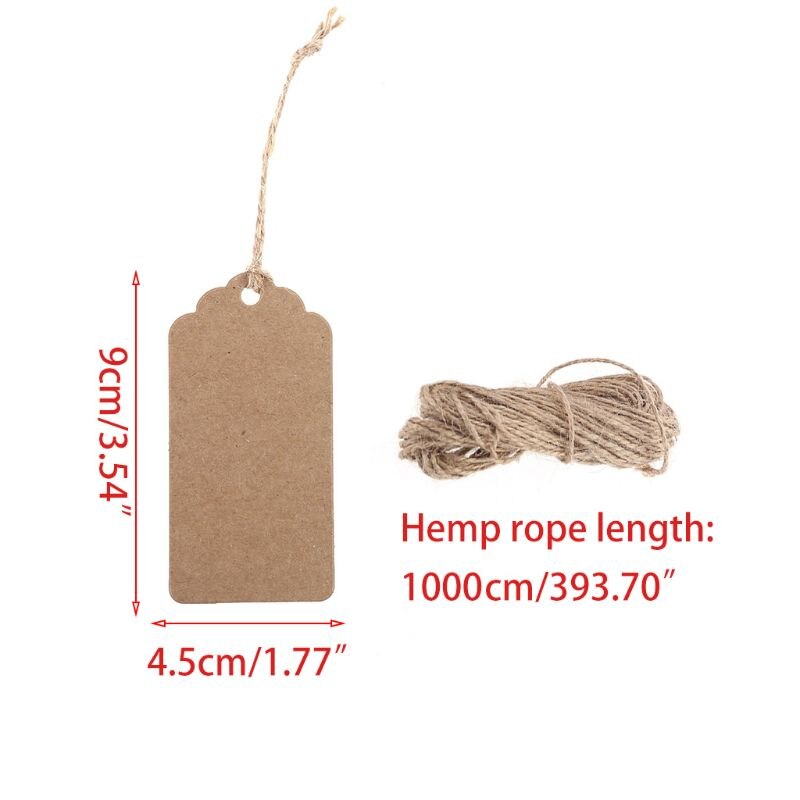 jijAcraft Handmade with Love Geschenkanhänger: Rund Kraftpapier Anhänger für Hochzeit 5CM Papieretiketten mit Schnur 100 Stück Labels für DIY-Projekte, Selbstgemachten Geschenk