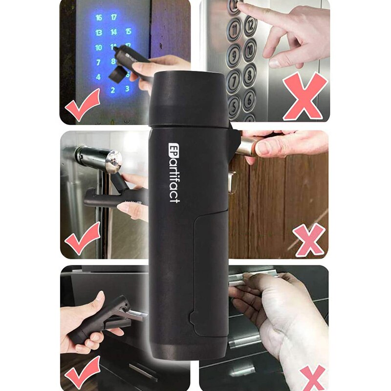 Disinfection Stick,Small Artifact Contact Device for Open Door Press Button Anti-Contact Rod Portable Safety Handle