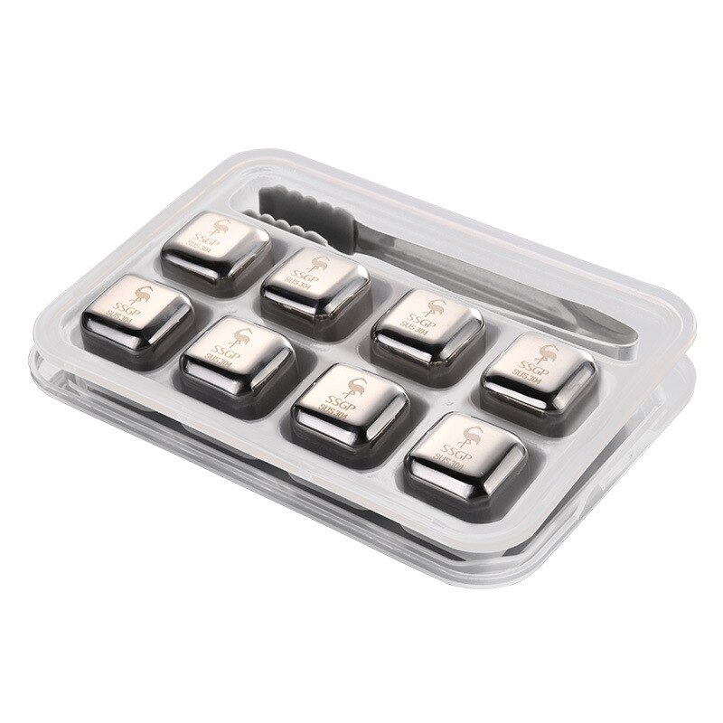 Met Doos Rvs Ice Cubes, Herbruikbare Chilling Stones voor Whiskey Wijn, Houd Je Drankje Koud Langer, SGS Test Pass