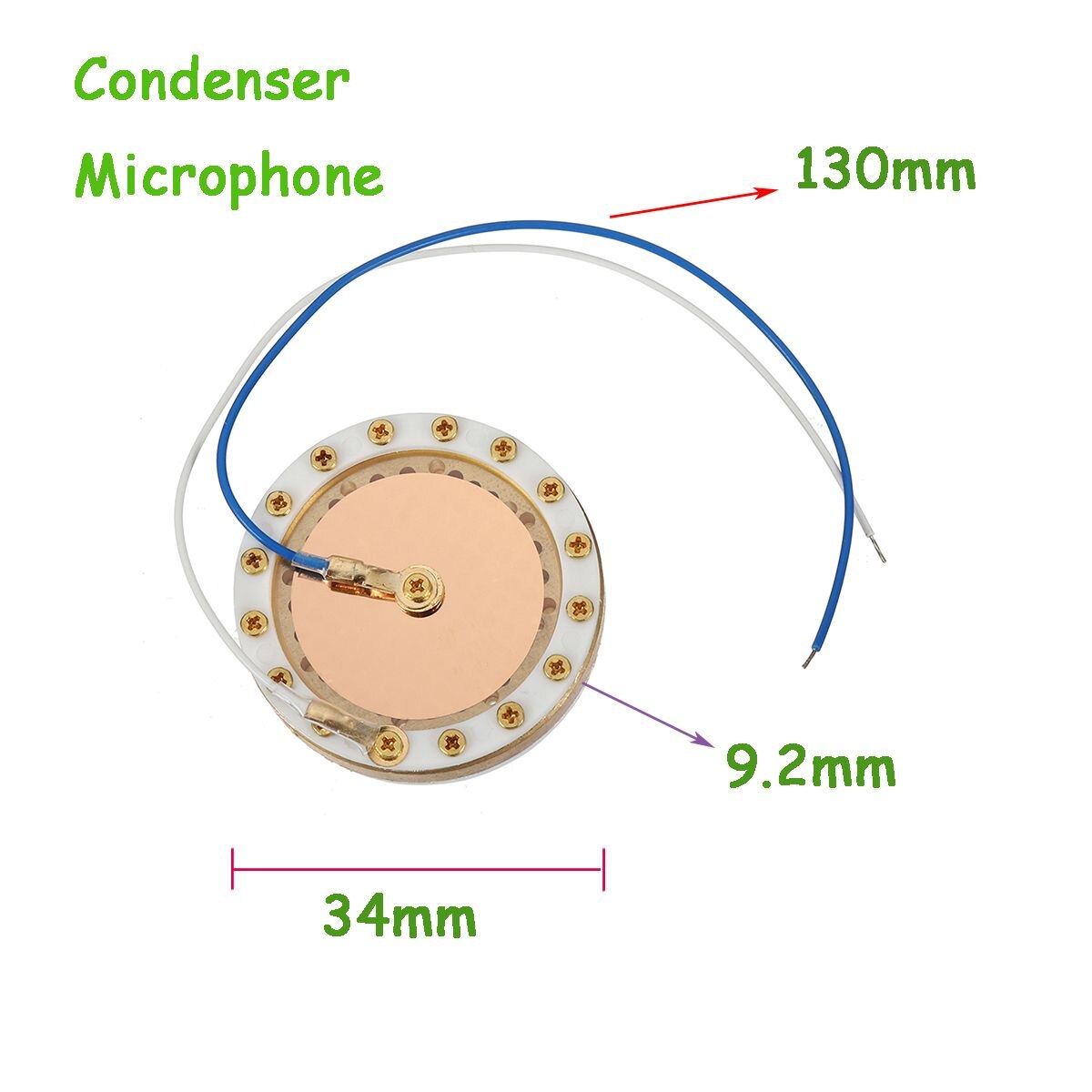 Microfoon 34mm Grote Mylar Capsule Diafragma Condensator dubbelzijdig M7 K47 K49 K87 Mount voor Neumann DIY vervanging