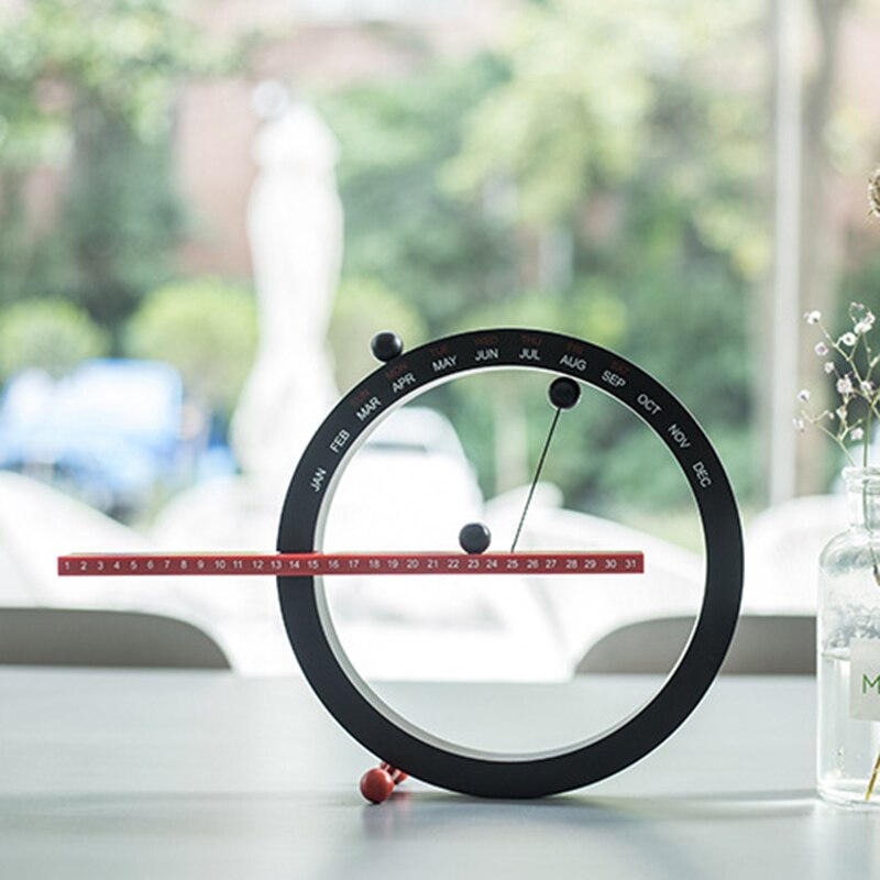 creativo magnetico sfera parete orologio perpetuo parete calendario novità casa arredamento europeo stile vita Camera Camera da letto ornamenti(Nero)