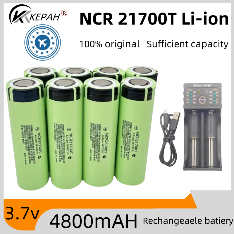 1-12pcs KEPAH NCR 21700T Li-ion 4800mah Rechargeable Battery 3.7V 5C discharge High Power batteries For High-power Appliances