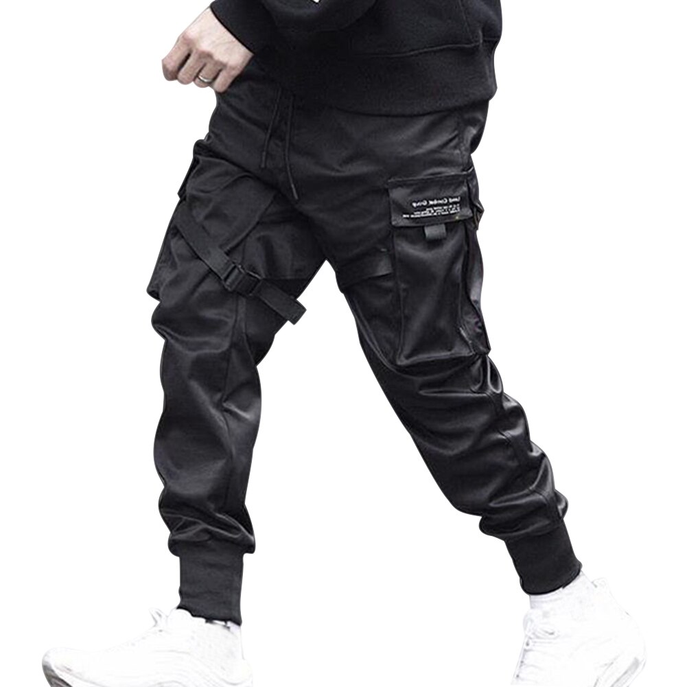 Mænd afslappet harem jogging joggingbuks hip hop bukser multi lomme last bukser sek 88: Xxxl