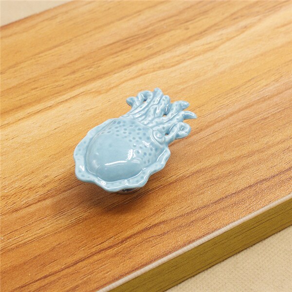 Farverige keramiske blæksprutte skabsknapper dørhåndtag skab skuffe garderobemøbler håndtagsknapper: E