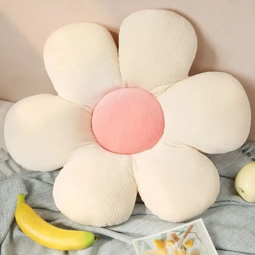 Almohada de asiento de pétalos, cojín suave y agradable para la piel de girasol, tapete de flores de felpa multifuncional y muy elástico para uso doméstico