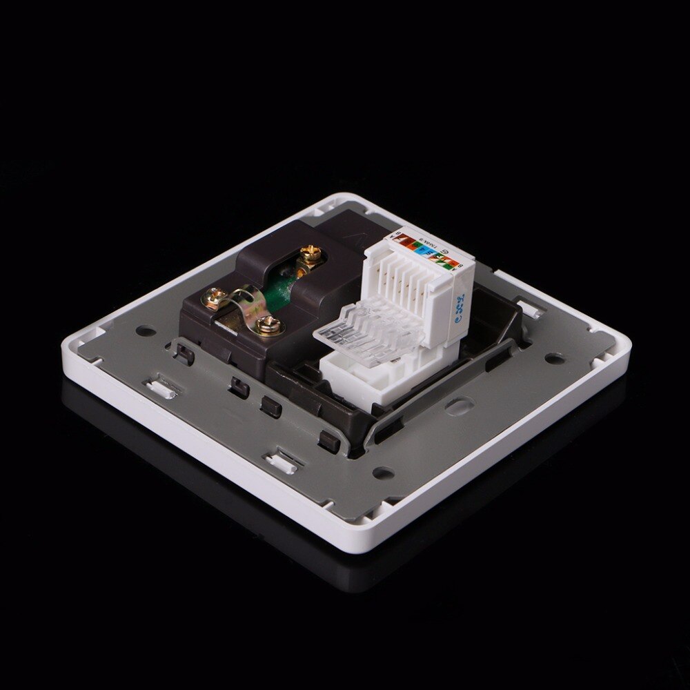 RJ45 Network Sockets Adapter+TV Antenna Coaxial Wall Mount Output Faceplate Panel Socket
