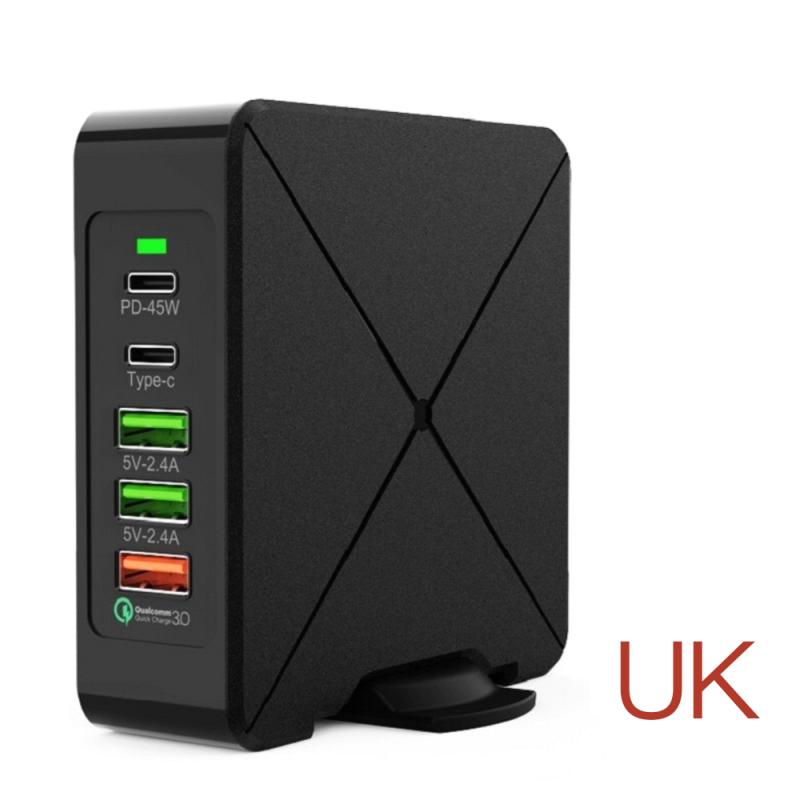 QC 3.0 PD Multi-port USB Charger Wireless Charging Head Quick Charge For IPhone Xiaomi Samsung Huawei 3 Ports Fast Charger: 03 PD75W UK