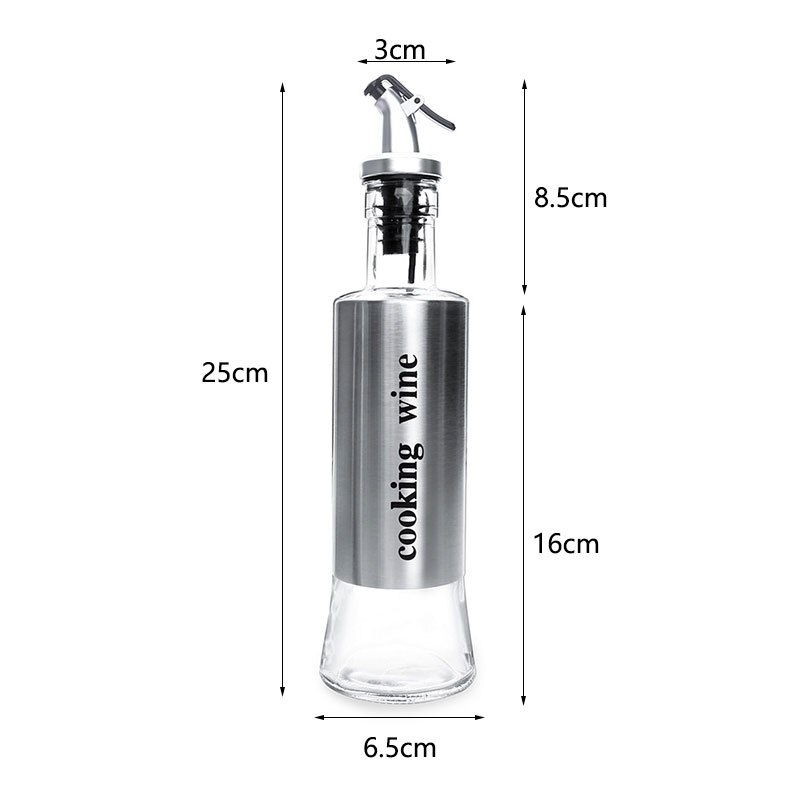 Bouteille d'assaisonnement de cuisine, pour sauce, rangement en verre pour huile et vinaigre, distributeur , accessoire: cooking wine