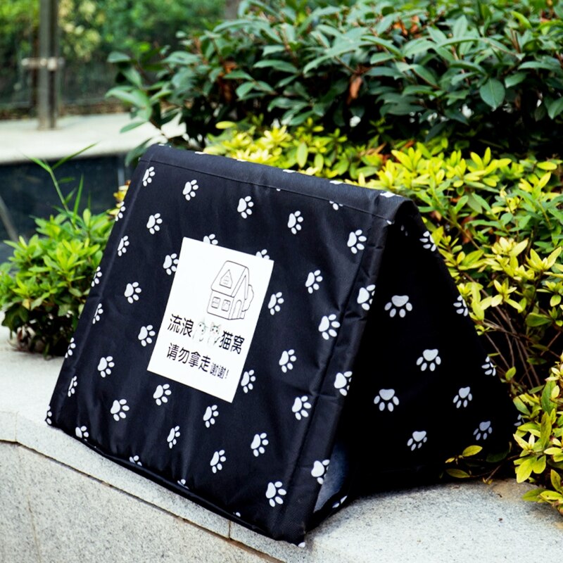 Washable and Foldable Feral Cat Kennel Cave House Waterproof Cloth Enclosed Kitty Shelter Detachable for Pet Cat