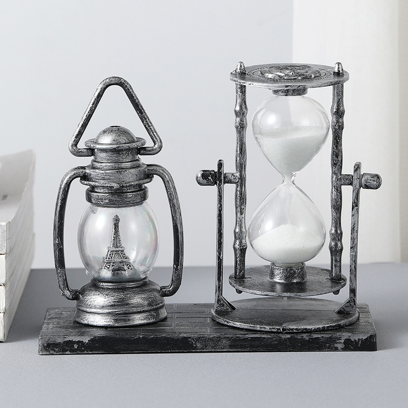 2 In 1 Vintage Zandloper Lantaarn Home Office Desktop Decoratie Boek/Woonkamer/Slaapkamer Vintage Zandloper lamp